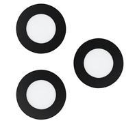 EGLO connect.z Lot de 3 spots LED encastrables pour salle de bains Fueva-Z, Ø 85 mm, lampe ZigBee extra-plat, contrôlable par appli et commande vocale, blanc chaud - froid, dimmable, noir, IP44
