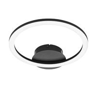 Eglo connect.z Luminaire plafonnier LED connecté Parrapos-Z, ZigBee, lampe de plafond contrôlable par application et commande vocale Alexa, blanc chaud - froid, dimmable, noir et blanc, 34 x 30 cm