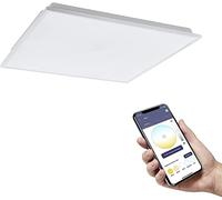 Eglo connect.z Panneau LED connecté Herrora-Z, luminaire plafonnier 59,5 | cm, lampe de plafond intelligente ZigBee contrôlable par appli et commande vocale, blanc chaud - froid, dimmable