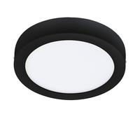 EGLO connect.z Plafonnier LED connecté Fueva-Z, Ø 21 cm, lampe de plafond | ZigBee pour salle de bains, contrôlable par appli et commande vocale, blanc chaud - froid, dimmable, noir, IP44