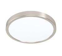 EGLO connect.z Plafonnier LED connecté Fueva-Z, Ø 28,5 cm, lampe de plafond | ZigBee pour salle de bains, contrôlable par appli et commande vocale, blanc chaud - froid, dimmable, nickel-mat, IP44