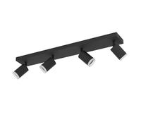 Eglo connect.z Plafonnier LED connecté Melitello-Z, 4 spots, lampe de | plafond ZigBee, Matter, app et commande vocale Alexa, blanc chaud-froid, RGB, dimmable, noir