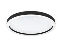 Eglo connect.z Plafonnier LED connectée Montemorelos-Z, lampe de plafond effet cristal contrôlable par application et commande vocale Alexa, blanc chaud - froid, RVB, spot dimmable en noir, Ø 57 cm