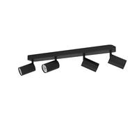 Eglo connect.z rail spot LED connecté Telimbela-Z, barre de 4 spots, lampe | de plafond noire, plafonnier contrôlable par application et commande vocale Alexa, blanc chaud - froid, RVB, dimmable