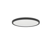 Eglo connect.z Smart Home Plafonnier LED de salle de bain Rovito-Z, ZigBee, app et commande vocale Alexa, blanc chaud-blanc froid, RGB, plafonnier à intensité variable, noir, IP44, Ø 30 cm
