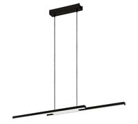 Suspension connectée FRAIOLI-Z LED 2X17W en aluminium noir 1055x100x1200mm