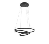 Eglo connect.z Suspension luminaire LED connectée Lobinero-Z, lampe suspendue dimmable en forme d’anneau, ZigBee, application et commande vocale Alexa, blanc chaud - froid, lustre en métal noir