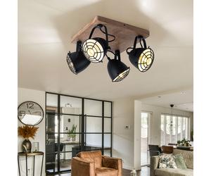 Eglo Deckenleuchte Deckenlampe Bois 4 Spots Verstellbar 4x E14 L 30 cm