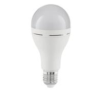 EGLO E27 ampoule LED avec lumière de secours, lampe rechargeable sans | électricité, fonctionnant sur piles avec crochet, pour les pannes de courant et le camping, 3000 K blanc chaud