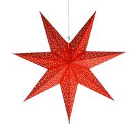 EGLO Étoile de Noël à suspendre Dot, décoration de Noël étoile, éclairage | de Noël, plastique, acier transparent, blanc, papier rouge, douille E14