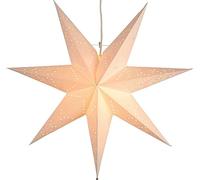 EGLO Étoile de Noël pour intérieur, étoile décorative lumineuse en papier à | suspendre, étoile lumineuse de fenêtre blanche, étoile 3D de l'Avent avec câble, E14