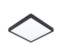 Eglo Fueva 5, Plafonnier LED avec protection IP44, pour salle de bain/cuisine/chambre, 28,5x28,5x3 cm, plastique, noir (99271)
