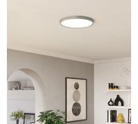Eglo connect.z Plafonnier LED connecté pour salle de bains Fueva 6-Z, Ø 38,9 cm, ZigBee, App et commande vocale Alexa, blanc chaud-blanc froid, intensité lumineuse variable, aspect argenté, IP44