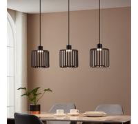 Suspension connectée GINESTRONE-Z LED 3X3,7W en acier noir 900x200x1100mm