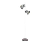 Lampadaire BARNSTAPLE E27 2X40W en bois et acier marron patiné et noir 0x0x1580mm