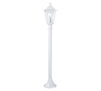 Eglo Lampadaire extérieur Laterna 5, luminaire sur pied, borne lumineuse | lampe de jardin et de chemin en fonte d’aluminium blanc et verre, douille E27, IP44