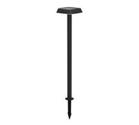 Eglo Lampadaire extérieur LED Dreoli, lampe solaire puissante avec piquet de terre et détecteur de mouvement, éclairage d'extérieur pour jardin, Down Light, plastique noir, IP44