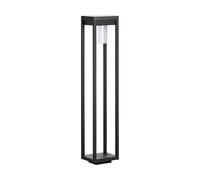 Eglo Lampadaire extérieur LED Martano, lampe de jardin solaire sur pied avec détecteur de mouvement, borne lumineuse en aluminium noir et plastique blanc, potelet éclairage IP44
