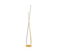 Eglo Lampadaire Led Miraflore - 2 Lampes - Lampadaire en Aluminium, Acier et Plastique - Lampe de Salon - Lampe de Bureau en Or, Blanc - Lampe avec Interrupteur à Pédale