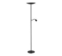 Eglo Lampadaire salon LED Conivarino, lampe de lecture sur pied | lèche-plafond avec liseuse flexible, à intensité variable, luminaire en acier noir, blanc chaud, 170 cm