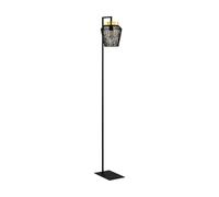Eglo Lampadaire sur pied Escandidos, luminaire en métal noir et laiton