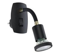 Eglo lampe à fiche Parrini, luminaire prise avec interrupteur, spot