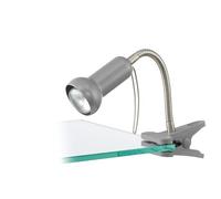 Eglo Lampe à pince Fabio, spot à pince en métal et plastique argenté, lampe