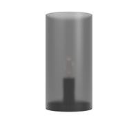 Eglo Lampe de chevet Geo, lampe de table élégante, déco salon et chambre à | coucher, luminaire à poser cylindrique, verre et plastique gris, douille E14, Ø 10 cm