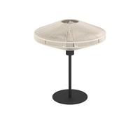 Eglo Lampe de chevet Midsumer, luminaire pour table style japonais, déco | chambre, nuit japonaise, métal noir et textile crème, douille E27, Ø 38 cm