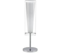 Eglo Lampe à poser PINTO E27 1x40W acier chromé verre D110 mm Blanc