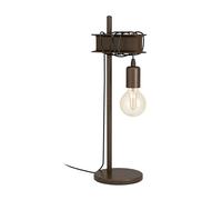 Eglo Lampe de chevet Townshend 4, lampe de table vintage et industrielle, lampe de salon en métal brun antique, luminaire design avec interrupteur, douille E27