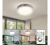 Plafonnier LED dimmable lampe lumière du jour salon projecteur argent télécommande