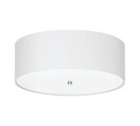 Eglo Lampe de plafond PASTERI, plafonnier en textile à 3 flammes, matériau | : acier, tissu, verre, couleur : nickel mat, blanc, douille : E27, Ø : 47,5 cm