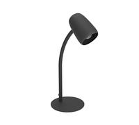 Eglo Lampe de table à poser Carlo, luminaire avec bras orientable, éclairage flexible pour bureau et table de chevet, métal noir, douille E14