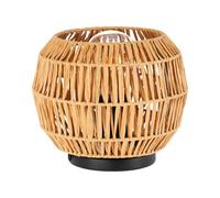 Eglo Lampe de table à poser Sheldon, luminaire déco rond, éclairage bohème | pour salon et table de chevet, abat-jour en papier raphia, douille E27, Ø 21 cm