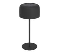 Eglo Lampe de table extérieure solaire sans fil Roccanova, pour balcon et | jardin, luminaire LED à poser rechargeable tactile, à intensité variable, acier noir, blanc chaud, IP44