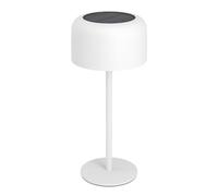 Eglo Lampe de table extérieure solaire sans fil Roccanova, pour balcon et | jardin, luminaire LED à poser rechargeable tactile, à intensité variable, acier blanc, blanc chaud, IP44