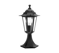 Eglo Lampe extérieure LATERNA 4, luminaire extérieur pour jardin, borne éclairage extérieur en fonte d'aluminium et verre, noir, douille E27, IP44