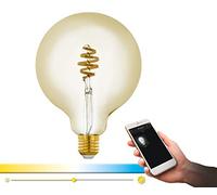 EGLO Lampe LED connect E27, ampoule vintage ambre, globe LED spirale 5,5W