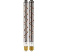 Eglo Lampe LED E27 à intensité variable, ampoule Edison vintage spirale, forme de tige, fumé, 4 watts (équivalent à 7 watts), 50 lumens, blanc chaud, 1700 K, T30, Ø 3 cm (Lot de 2)