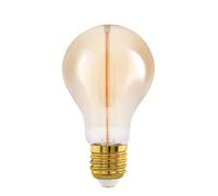 Eglo Lampe LED E27 à intensité variable par paliers, ampoule Edison | vintage, dimmable par interrupteur, ambre, 2 watts, 100 lumens, blanc chaud, 1800 K, A60, Ø 6 cm