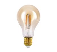 Eglo Lampe LED E27, ampoule Edison à incandescence, éclairage vintage et rétro, 4 watts (correspond à 32 watts), 350 lumens, blanc chaud, ambré, 2200 Kelvin, A75, Ø 7,5 cm