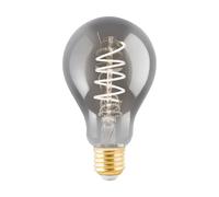 Eglo Lampe LED E27 dimmable, ampoule vintage noir-transparent, LED spirale | 4 watts (équivalent 15 watts), 100 lumens, LED E27 blanc chaud, 2000 kelvins, ampoule déco A75, Ø 7,5 cm