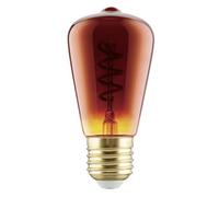 Eglo Lampe LED E27 dimmable, filament vintage spirale, ampoule Edison | piston, éclairage rétro, 4 watts, 30 lumens, blanc chaud, verre cuivré vaporisé, 2000 Kelvin, ST48, Ø 4,8 cm