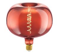 Eglo Lampe LED E27 dimmable, forme pomme, Big Size, filament vintage spirale, ampoule Edison cuivrée vaporisée de très grande taille, 4 watts, 40 lumens, blanc chaud, 1600 Kelvin, Ø 22 cm