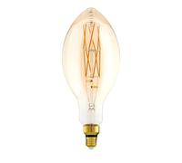 Eglo Lampe LED E27 dimmable très grande taille, ampoule ambrée Big Size, éclairage rétro forme bougie, 8 watts (correspond à 60 watts), 806 lumens, blanc chaud, 2100 Kelvin, E140, Ø 14 cm