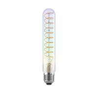 Eglo Lampe LED E27 dimmable, tube filament vintage spirale, ampoule Edison | multicolore effet arc en ciel, 4 watts, 200 lumens, blanc chaud, 2000 Kelvin, T30, Ø 3 cm