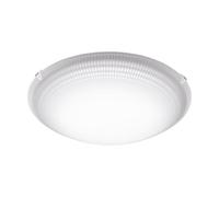EGLO Lampe LED Magitta, applique murale 1 flamme, plafonnier en acier | couleur blanche, verre blanc transparent, diamètre 25 cm