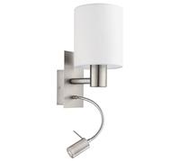 Eglo Applique murale PASTERI E27 1x40W acier nickel mat 150x0x380 mm
