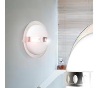 Eglo Lampe Murale NiCkel Mat Verre Blanc 1 Lumière 28 W IP44 ESL